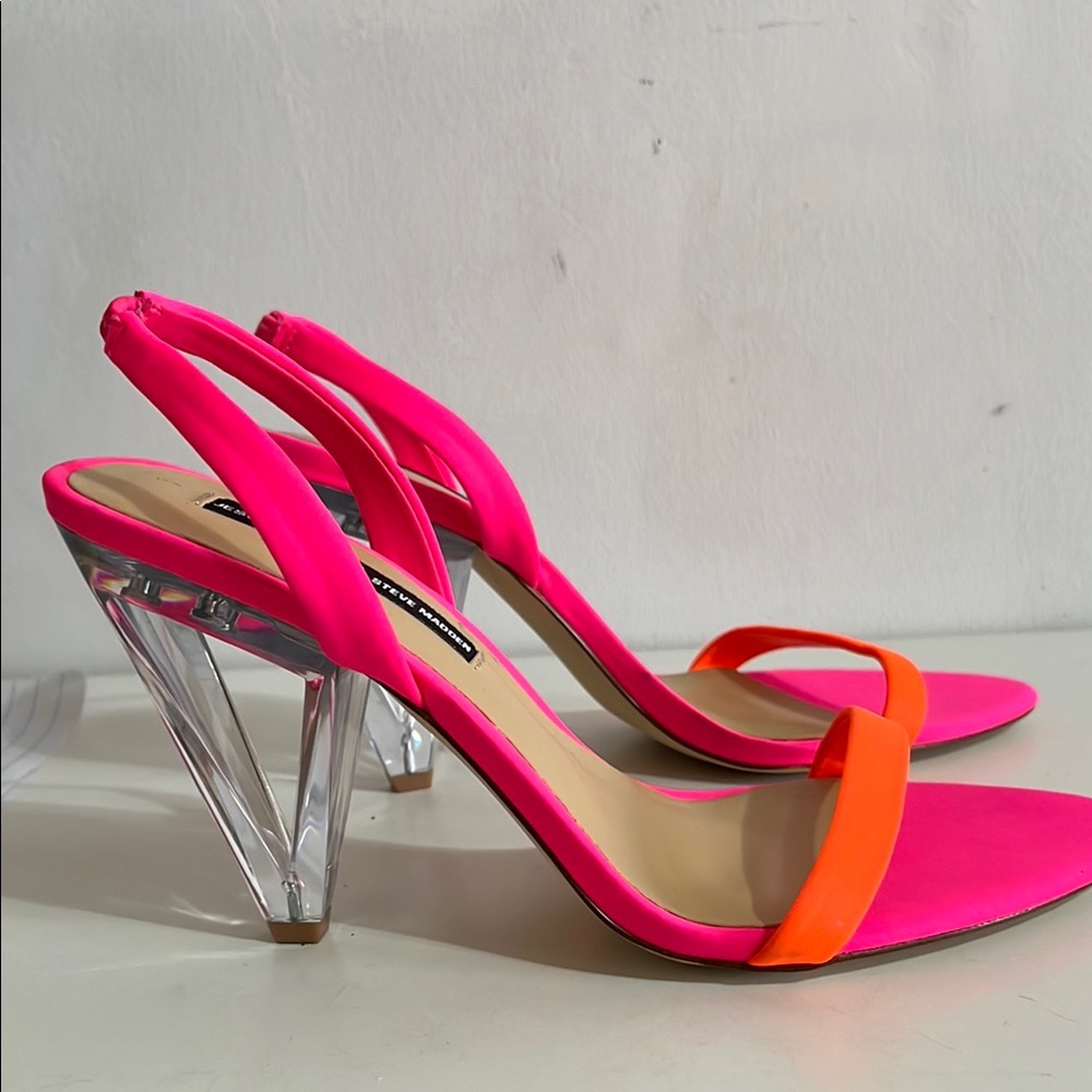 JESSICA RICH STEVE MADDEN ELLIE Size 7 $129.00 Stylish Pink/Orange Heels